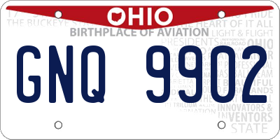 OH license plate GNQ9902