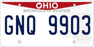 OH license plate GNQ9903