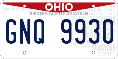 OH license plate GNQ9930