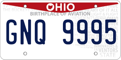 OH license plate GNQ9995