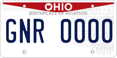 OH license plate GNR0000