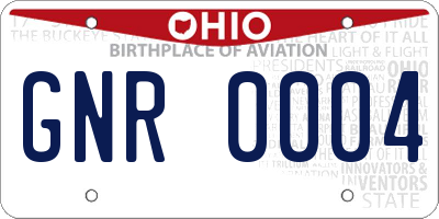 OH license plate GNR0004