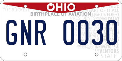 OH license plate GNR0030
