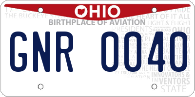 OH license plate GNR0040