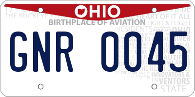 OH license plate GNR0045