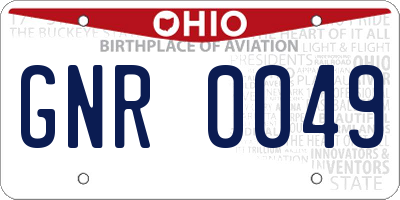 OH license plate GNR0049
