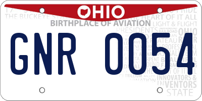 OH license plate GNR0054