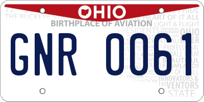 OH license plate GNR0061