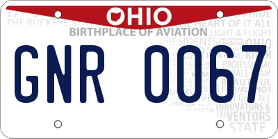 OH license plate GNR0067