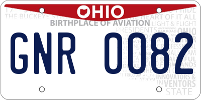 OH license plate GNR0082