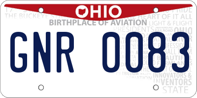 OH license plate GNR0083