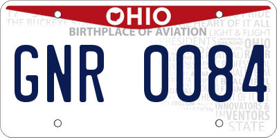 OH license plate GNR0084
