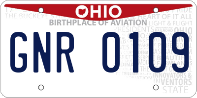 OH license plate GNR0109