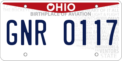 OH license plate GNR0117