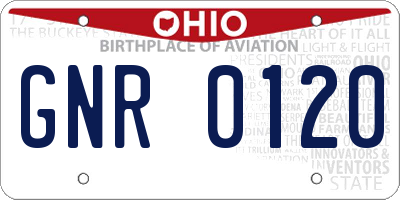 OH license plate GNR0120