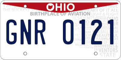 OH license plate GNR0121
