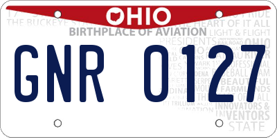OH license plate GNR0127