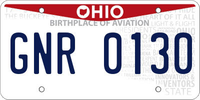 OH license plate GNR0130