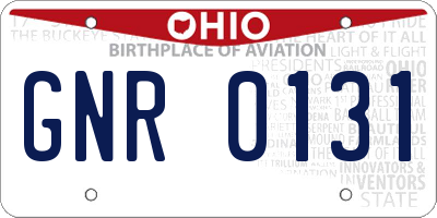OH license plate GNR0131