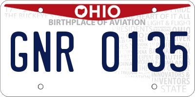OH license plate GNR0135
