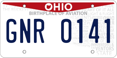 OH license plate GNR0141