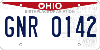 OH license plate GNR0142
