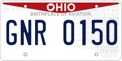 OH license plate GNR0150