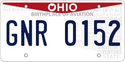 OH license plate GNR0152
