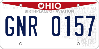 OH license plate GNR0157