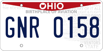 OH license plate GNR0158