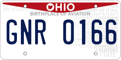 OH license plate GNR0166