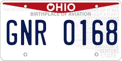 OH license plate GNR0168