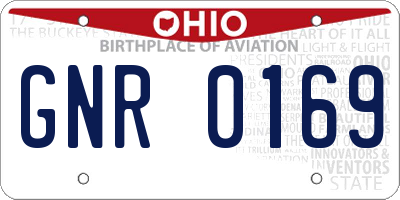 OH license plate GNR0169