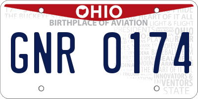 OH license plate GNR0174