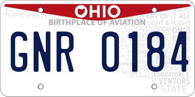 OH license plate GNR0184