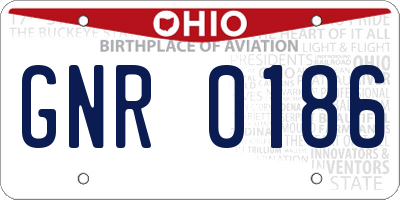 OH license plate GNR0186