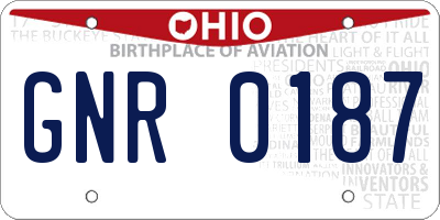 OH license plate GNR0187