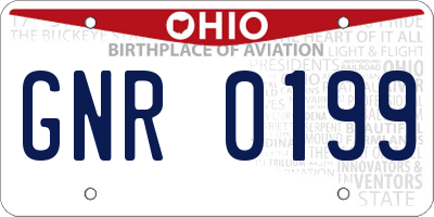 OH license plate GNR0199