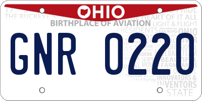 OH license plate GNR0220