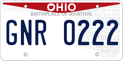 OH license plate GNR0222