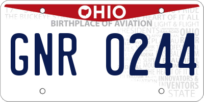 OH license plate GNR0244