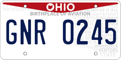 OH license plate GNR0245