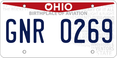 OH license plate GNR0269