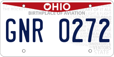 OH license plate GNR0272