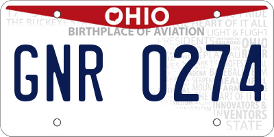 OH license plate GNR0274