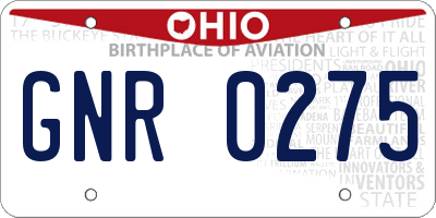 OH license plate GNR0275