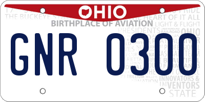 OH license plate GNR0300