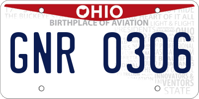 OH license plate GNR0306