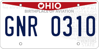 OH license plate GNR0310