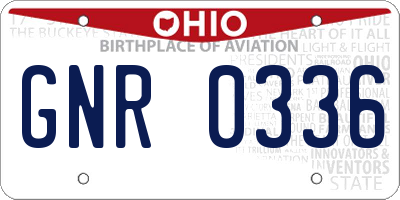 OH license plate GNR0336